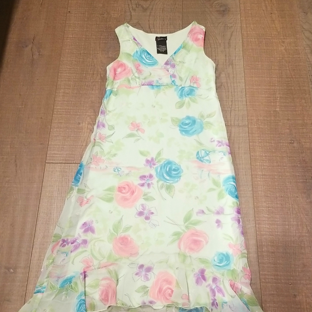 Flowery Mint Green Dress